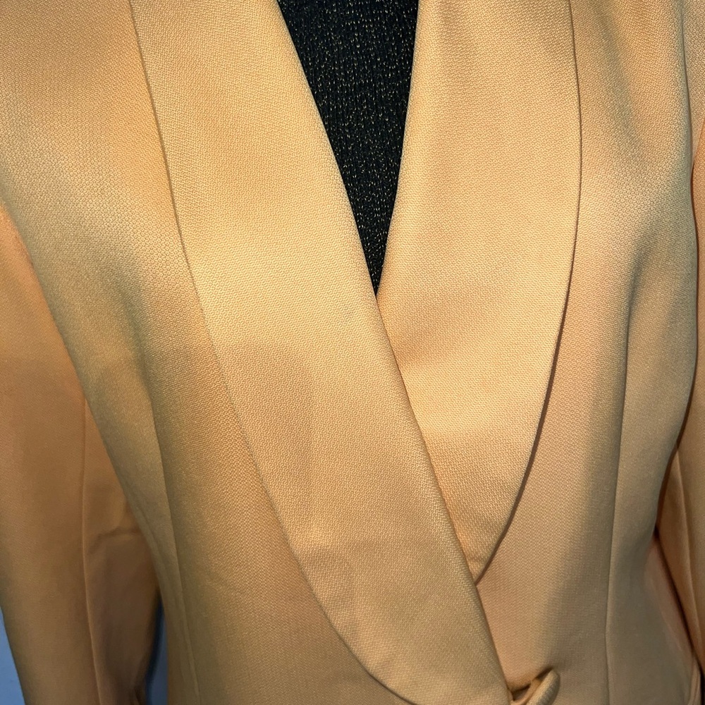 Women's Yellow Draped Single-Button Blazer - Picture 5 of 8